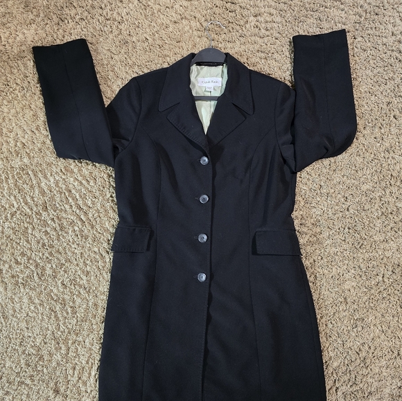 Calvin Klein Black Overcoat Size L. - Picture 6 of 12